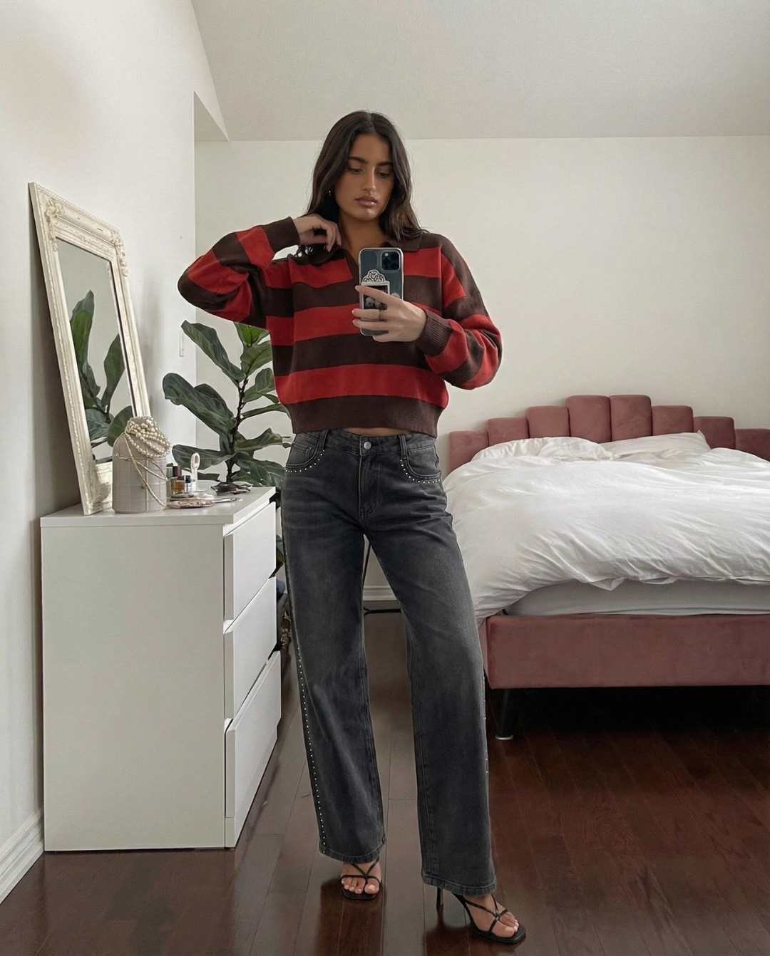 Maglione Crop Donna a Righe