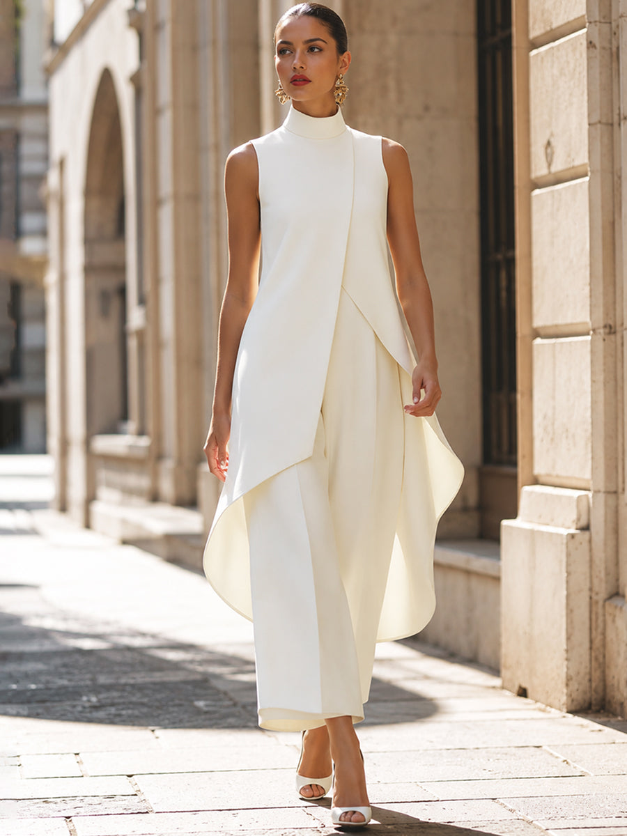 Catalina | Completo Donna Collo Alto e Pantaloni Palazzo