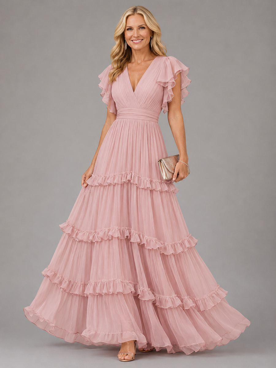 Zoe | Abito Maxi da Cerimonia Rosa Elegante