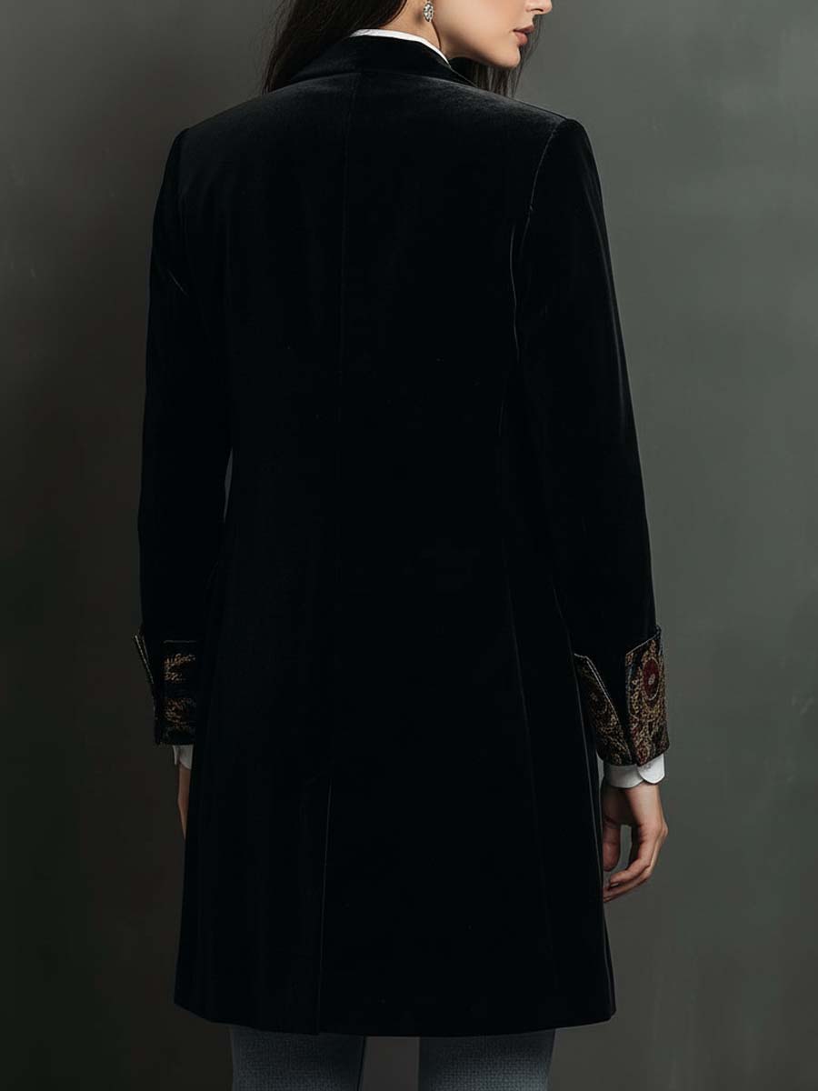 Verity | Blazer Nero Barocco con Rever