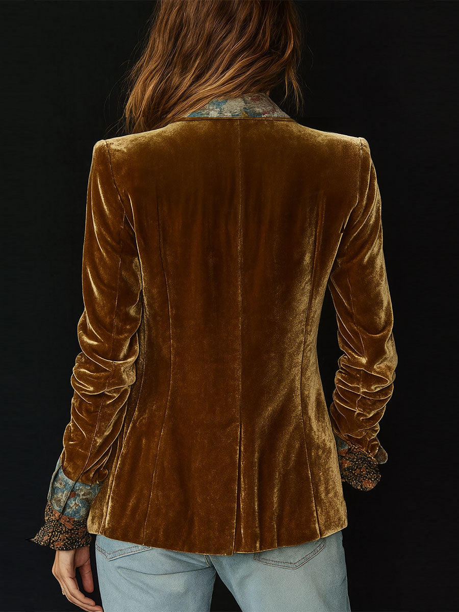 Rosamund | Blazer Vintage con Patchwork Floreale