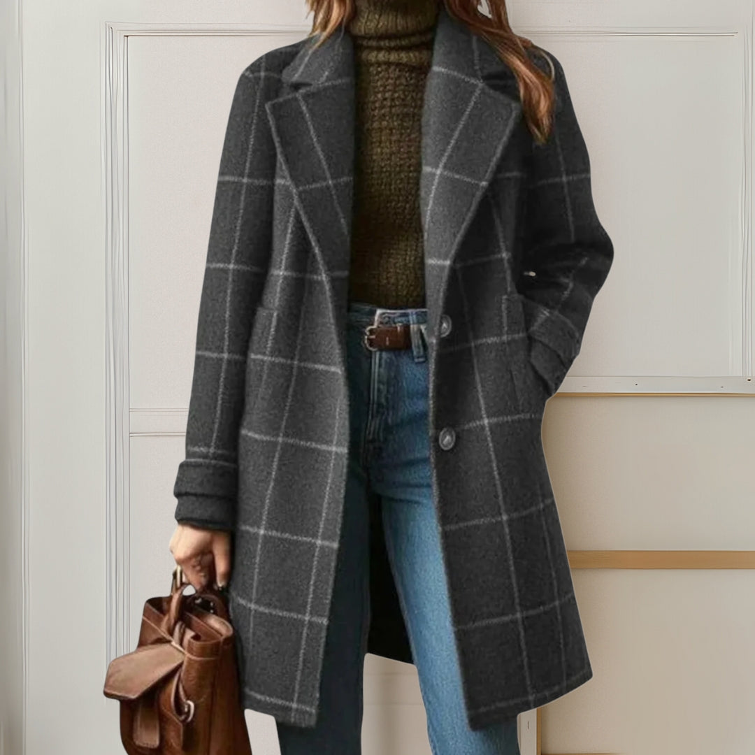 Graziella | Cappotto Lungo in Tweed a Quadri