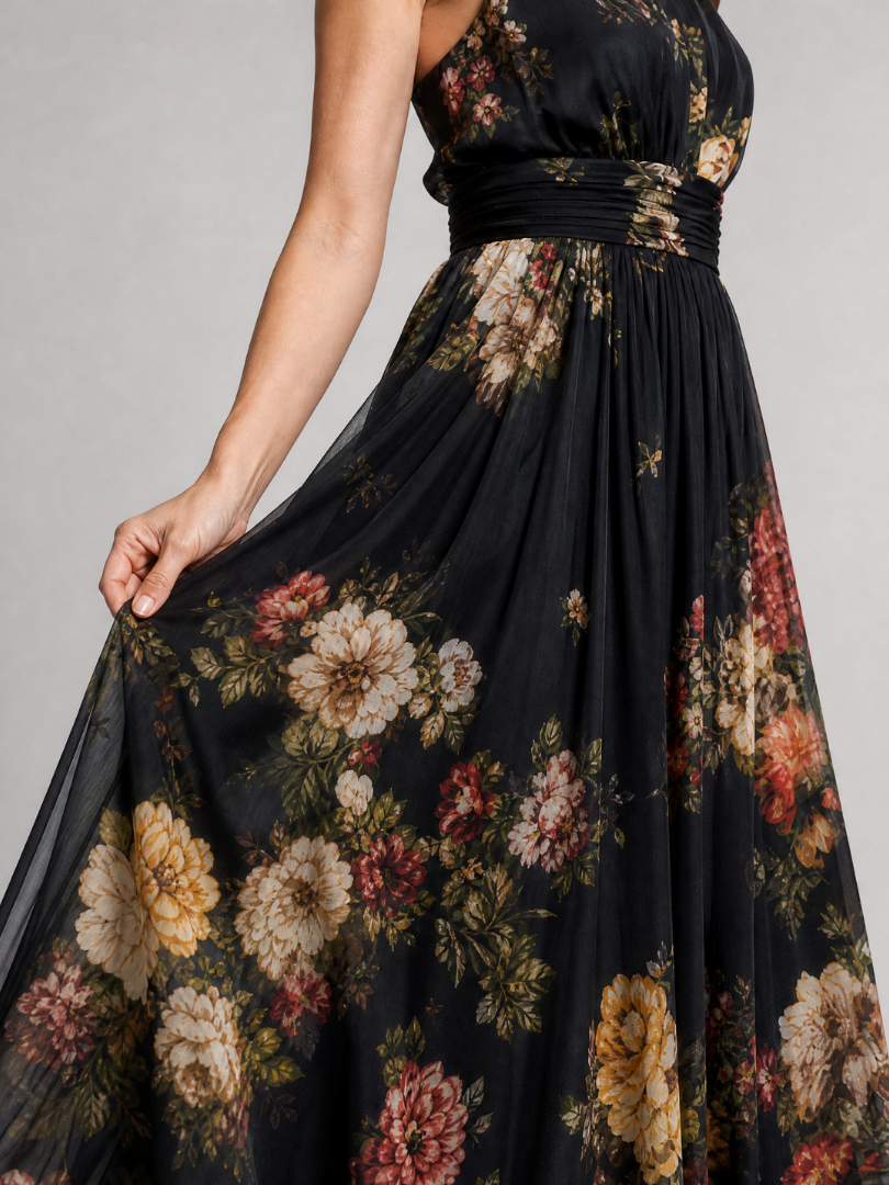 Sior | Abito Midi Floreale con Collo Halter