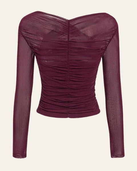 Top Donna Avvolgente in Mesh