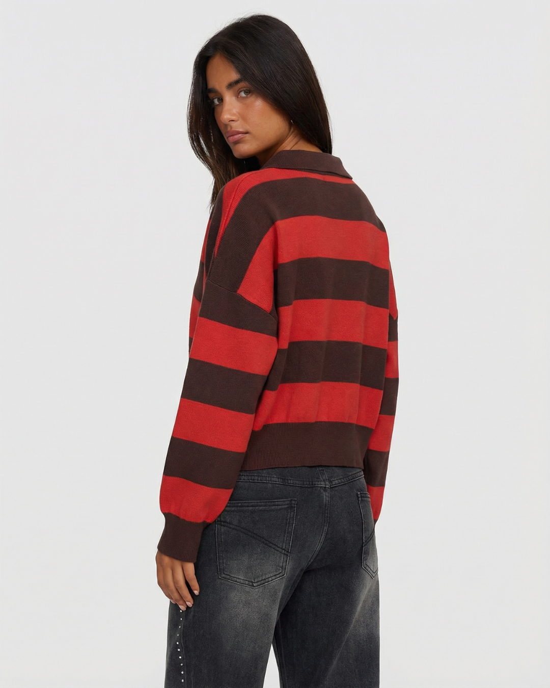 Maglione Crop Donna a Righe