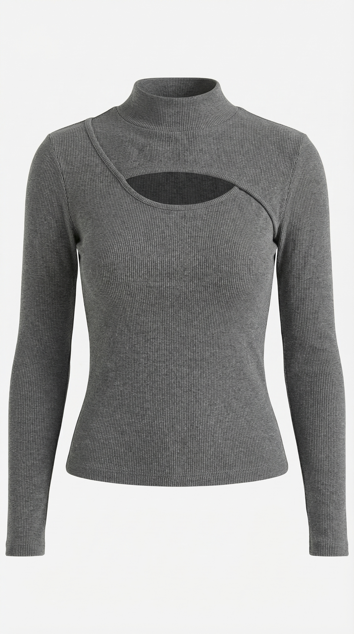 Top Donna a Maniche Lunghe con Tagli sul Petto