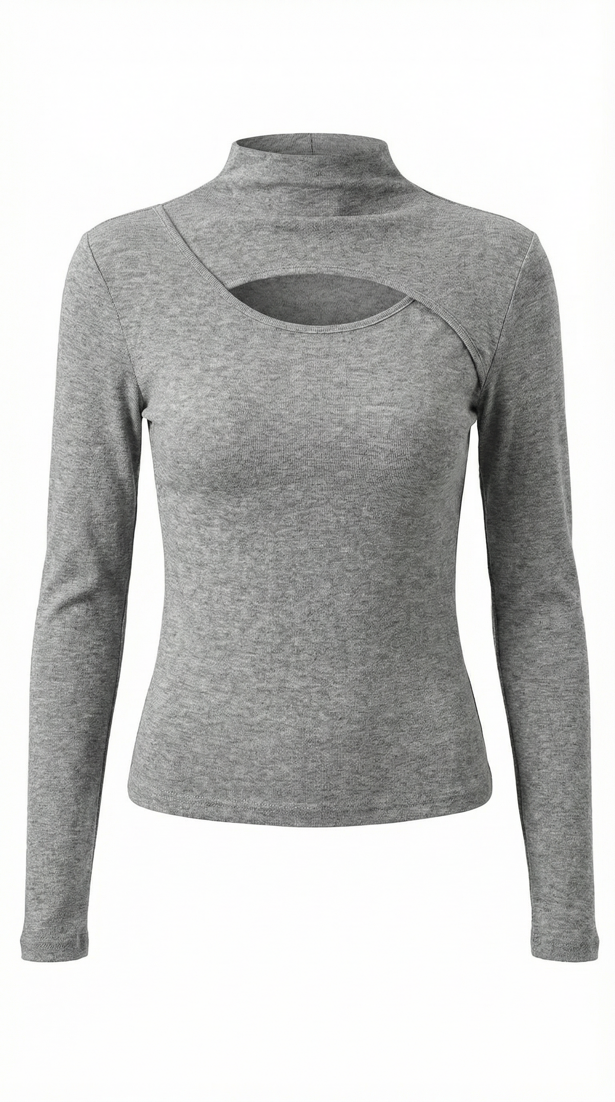 Top Donna a Maniche Lunghe con Tagli sul Petto