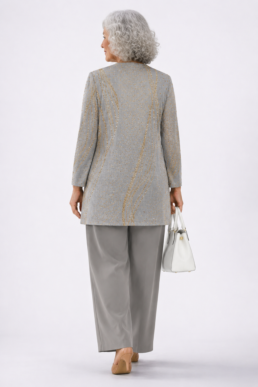 Allegra | Completo Donna 3 Pezzi Blu e Marmo Oro