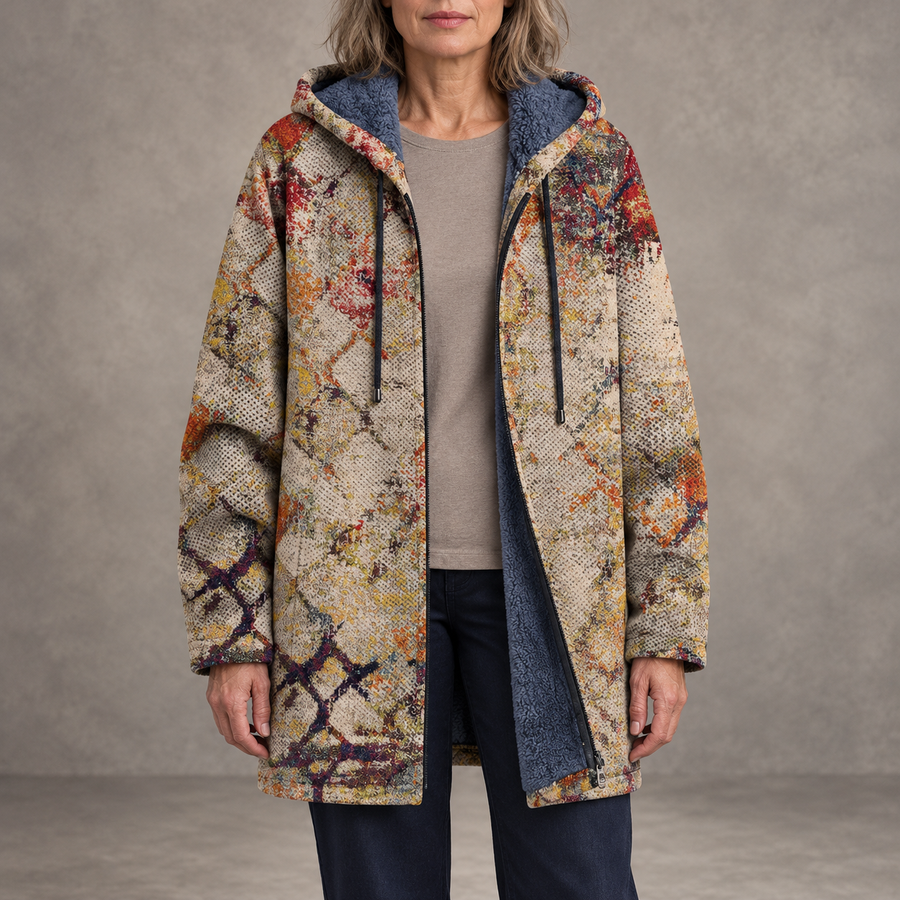 Ambra | Cappotto con stampa astratta