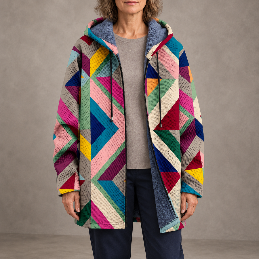 Iris | Cappotto con fantasia geometrica