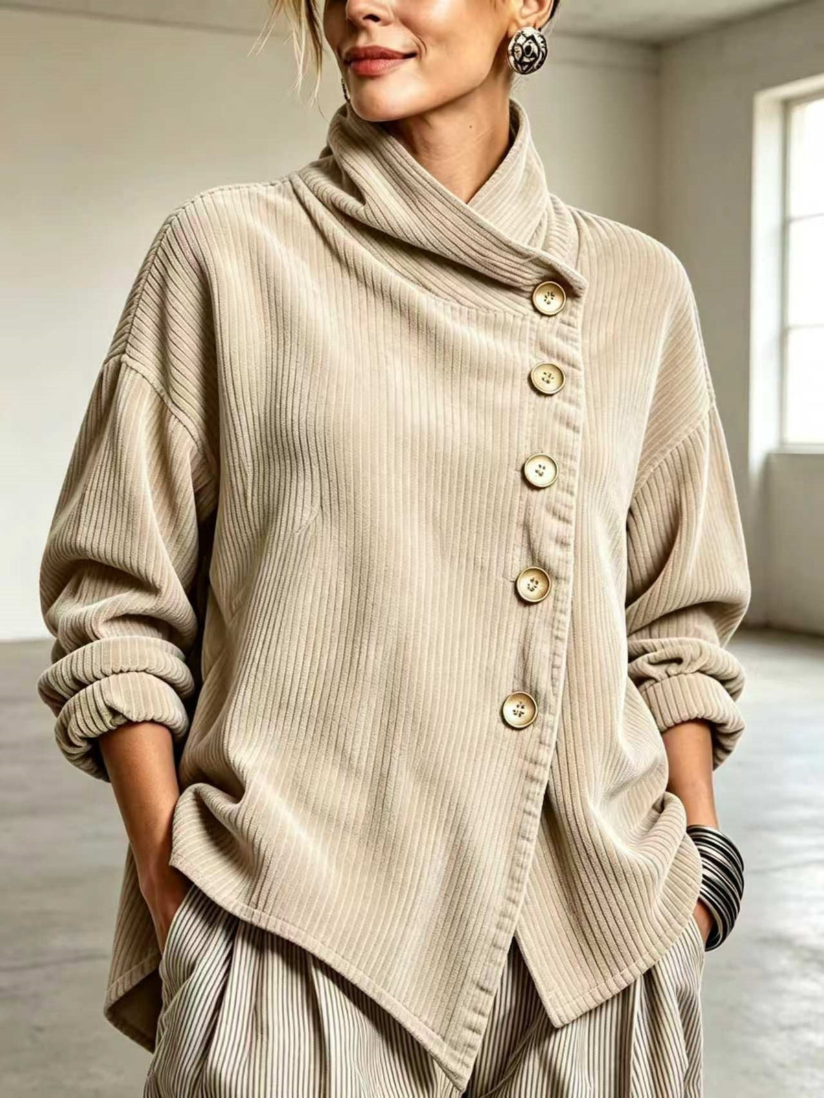 Capucine | Maglia a coste con bottoni