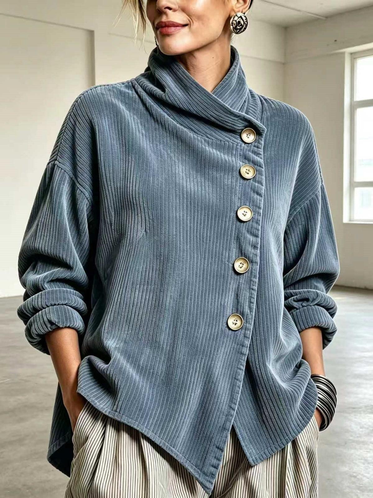 Capucine | Maglia a coste con bottoni