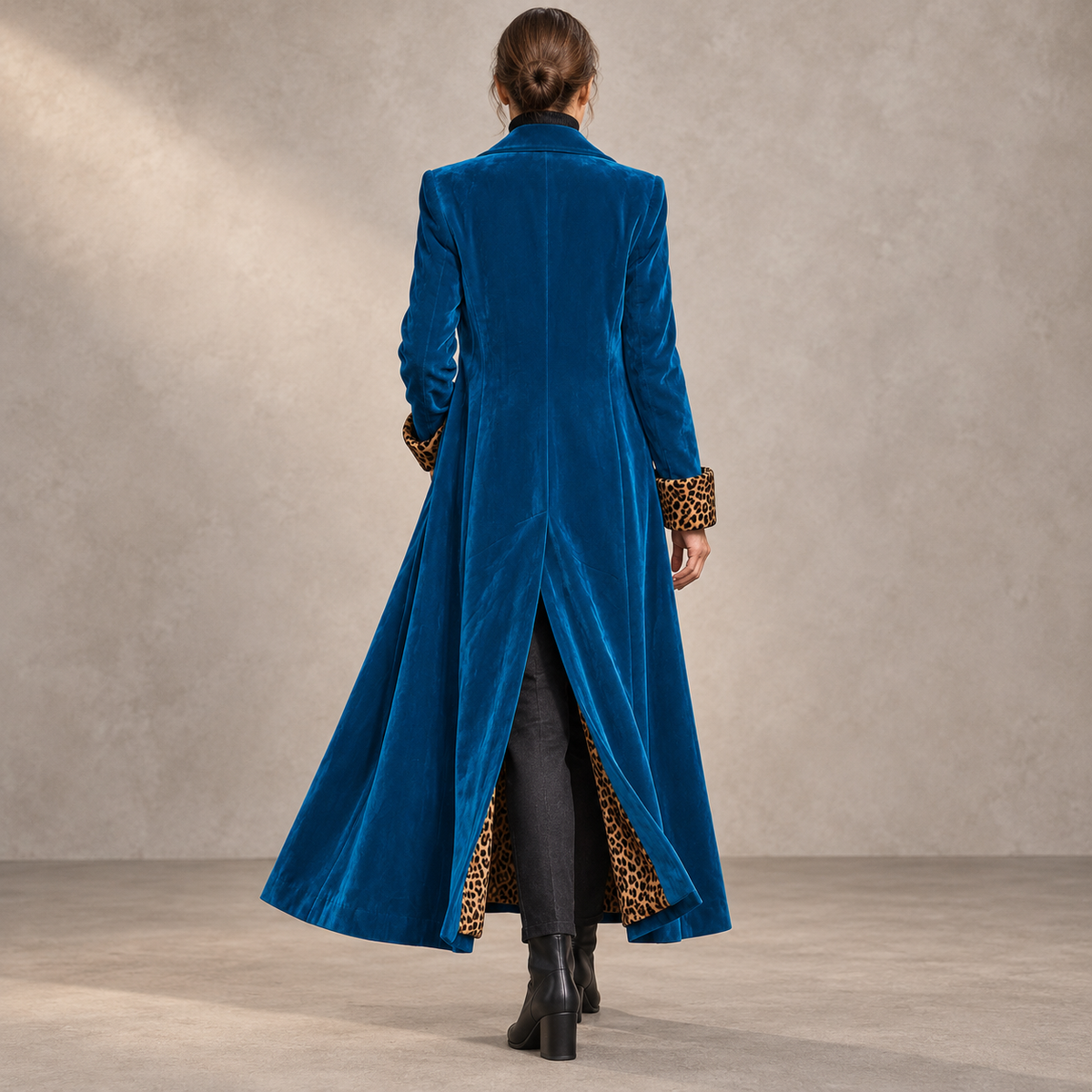 Madison | Cappotto lungo con dettagli leopardati
