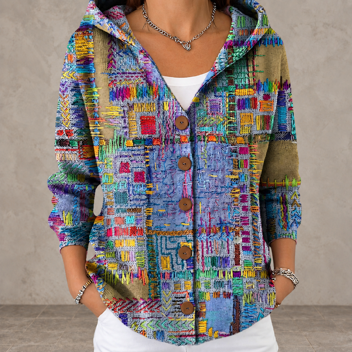 Marinella | Giacca in Maglia con Cappuccio