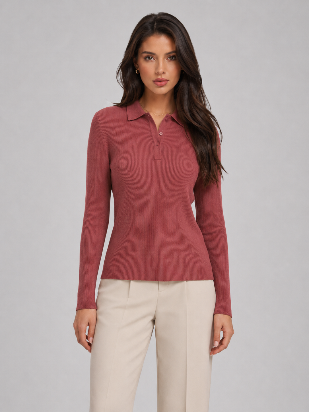 Polo Donna in Maglia a Coste