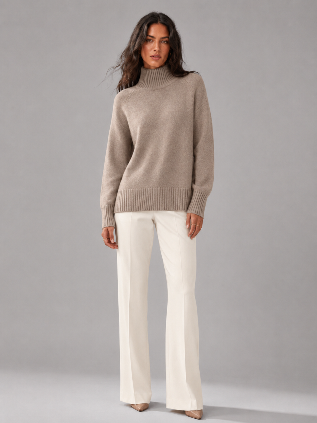 Maglione Oversize Donna a Collo Alto