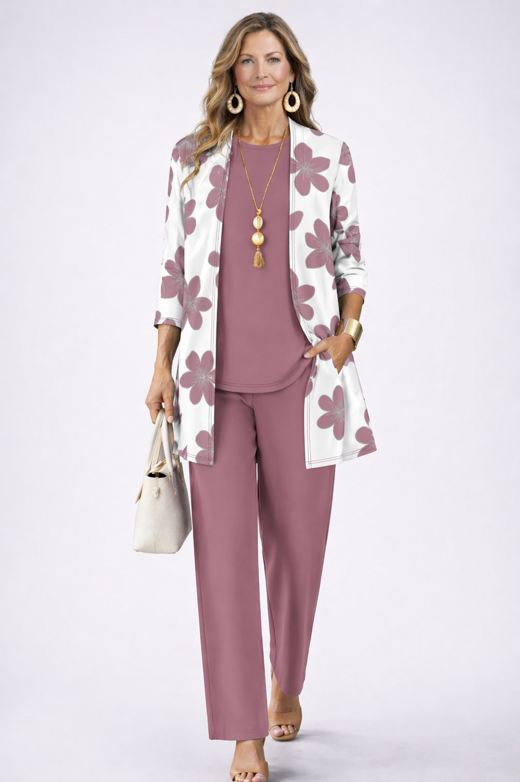 Cristiana | Completo Donna 3 Pezzi Rosa Antico