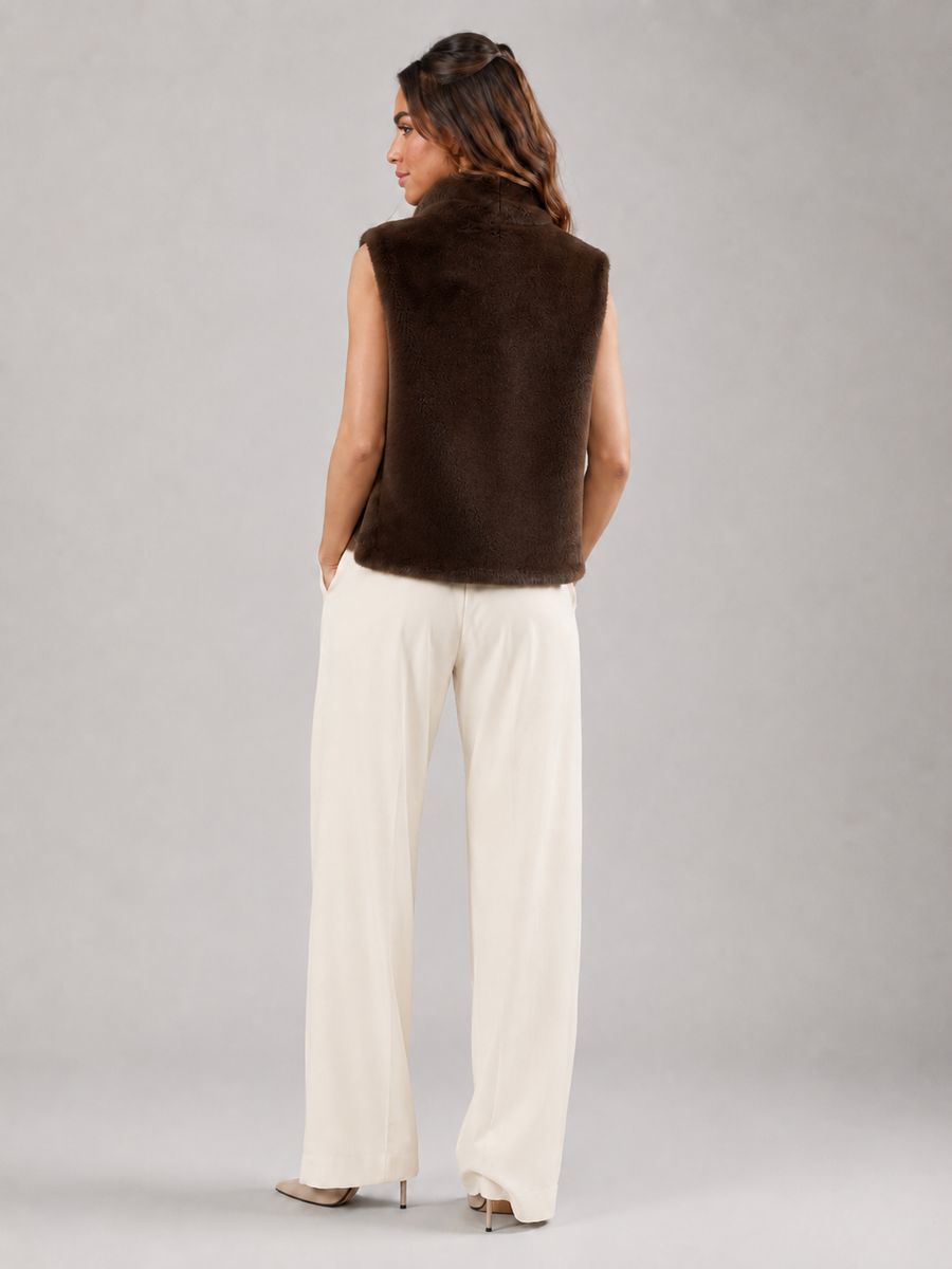 Gilet Donna Reversibile in Pelliccia Sintetica