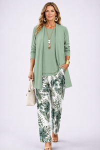 Loredana | Completo Donna 3 Pezzi Verde e Bianco