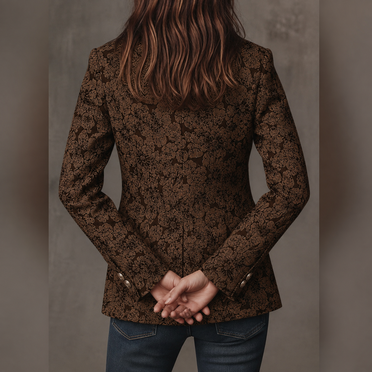 Georgina | Blazer Fitted in Jacquard Paisley