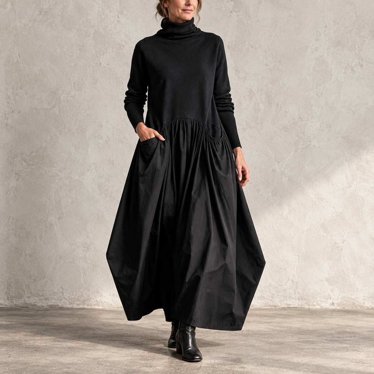 Odette | Abito lungo a collo alto