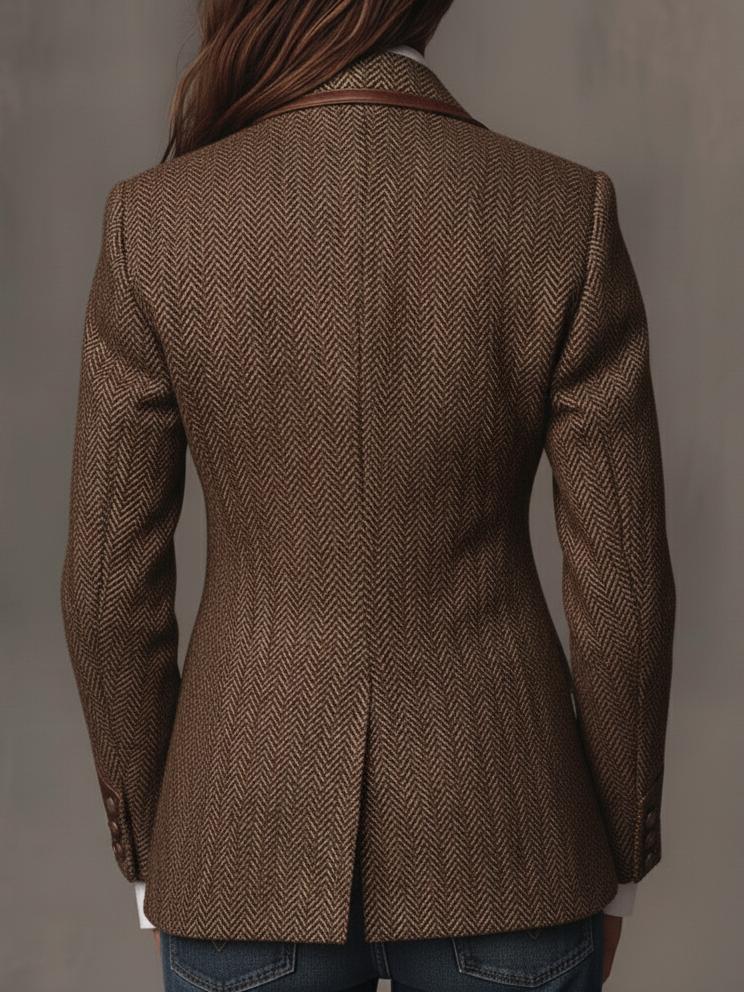Theodora | Blazer in Pannello a Spina di Pesce
