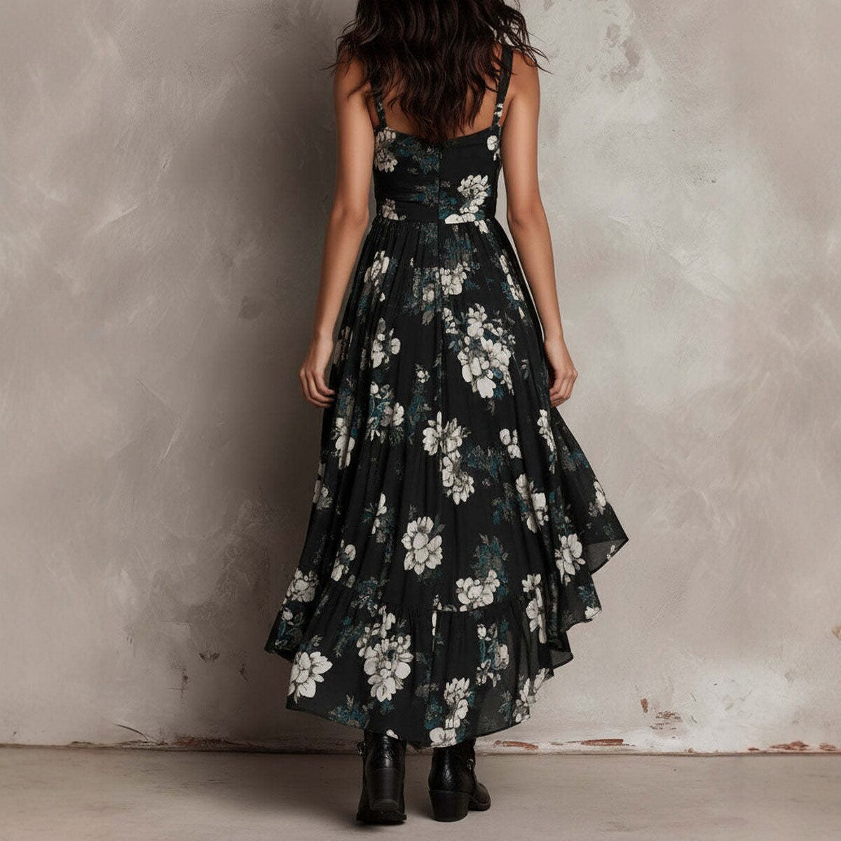Midnight | Abito Floreale Asimmetrico