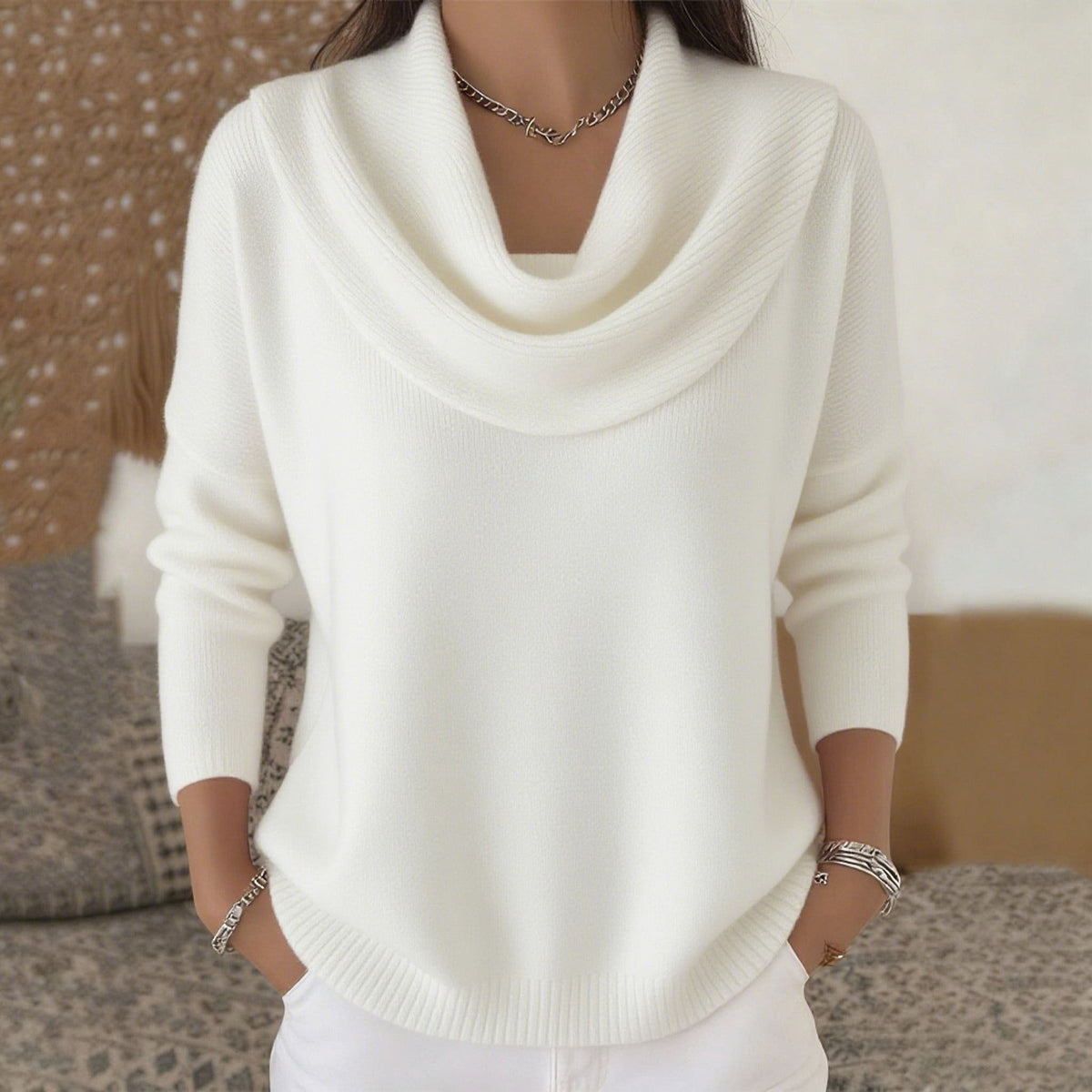 Gioia | Maglione con collo drappeggiato