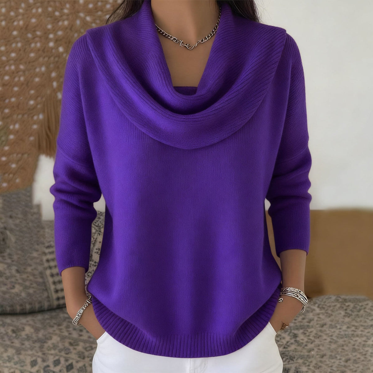 Gioia | Maglione con collo drappeggiato