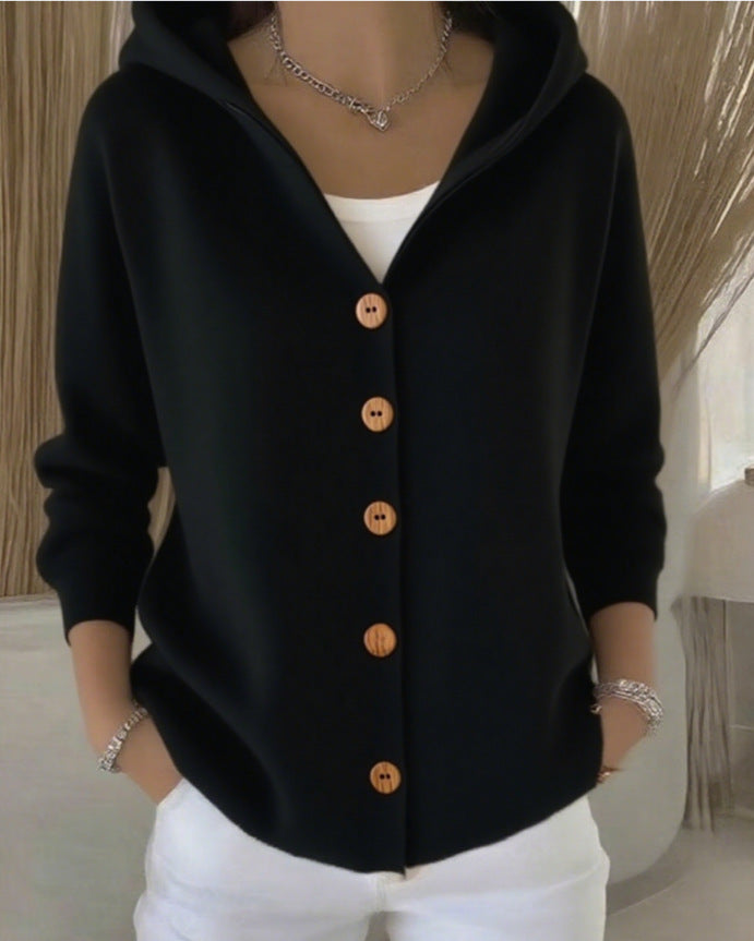 Rosalia | Cardigan con cappuccio e bottoni