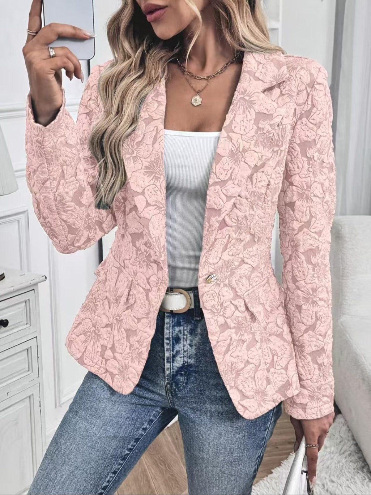 Georgina | Blazer Fitted in Jacquard Paisley