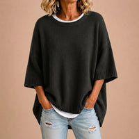 Stefania | Poncho in maglia dal taglio ampio