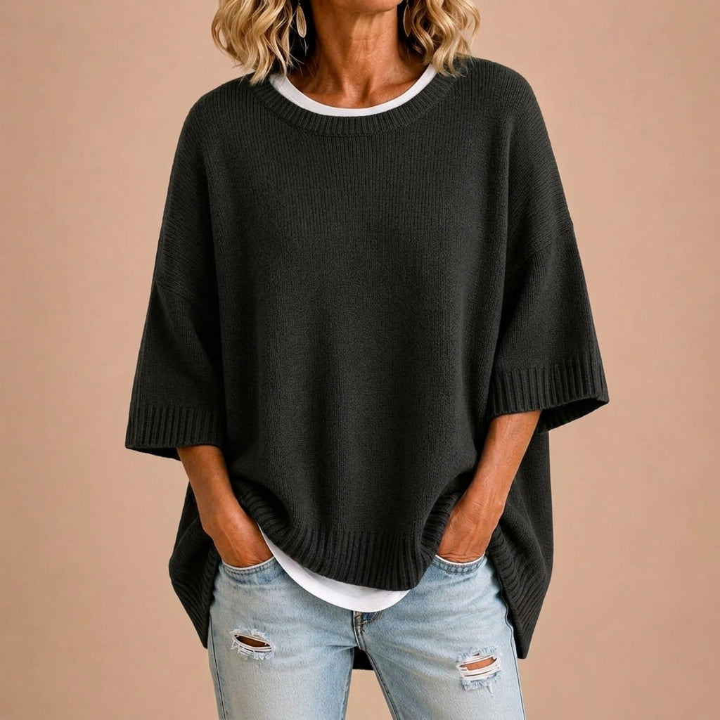 Stefania | Poncho in maglia dal taglio ampio