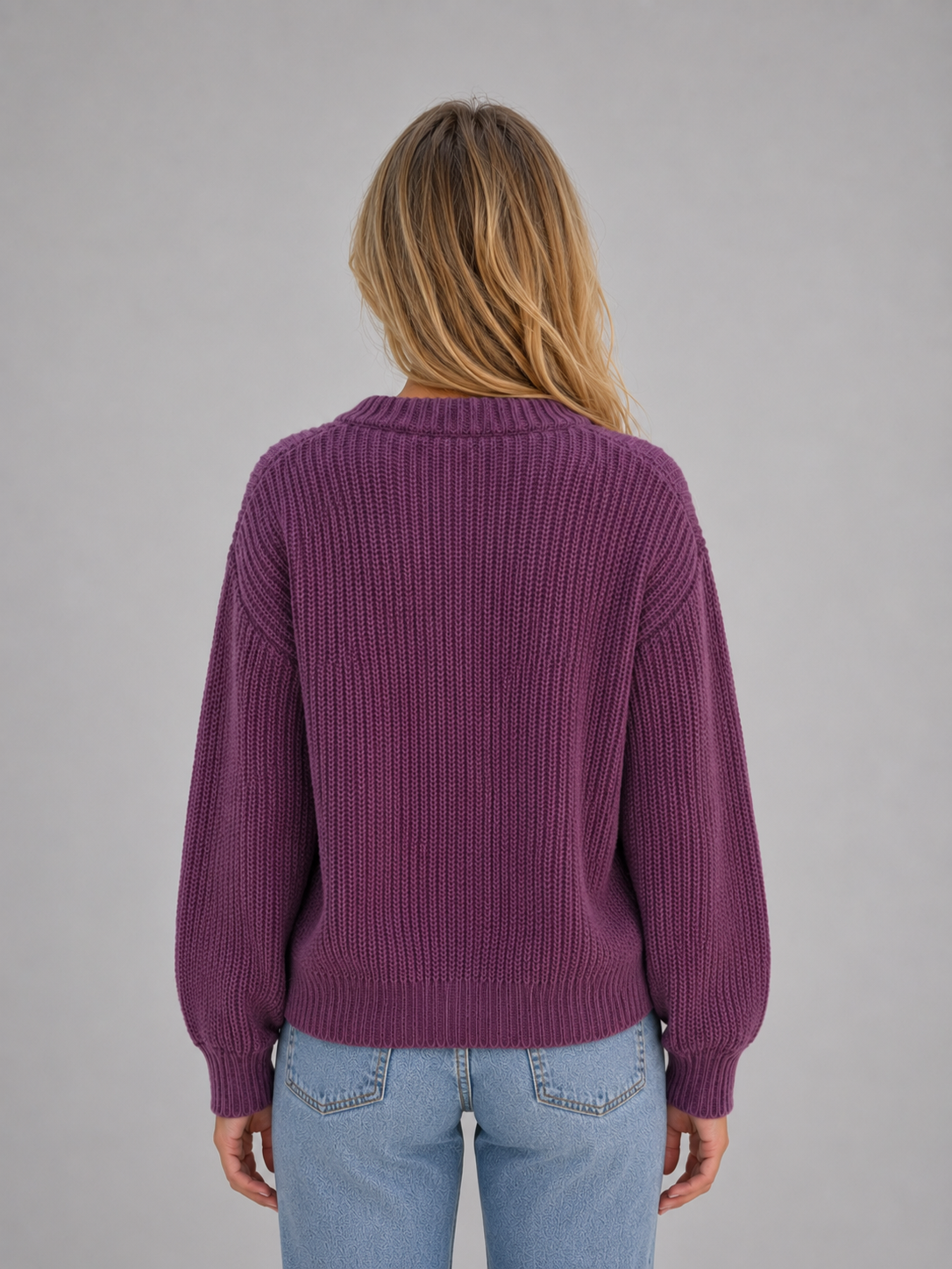 Cardigan Donna in Maglia Grossa con Bottoni Oversize