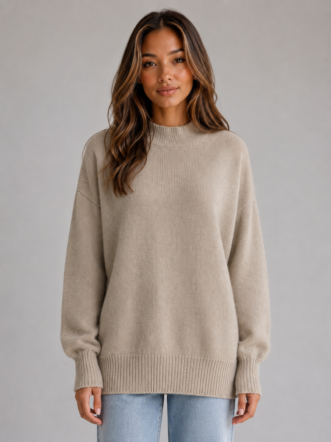 Maglione Oversize Donna Longline con Spacchi