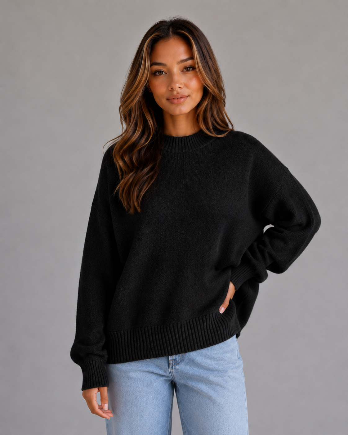 Maglione Oversize Donna Longline con Spacchi