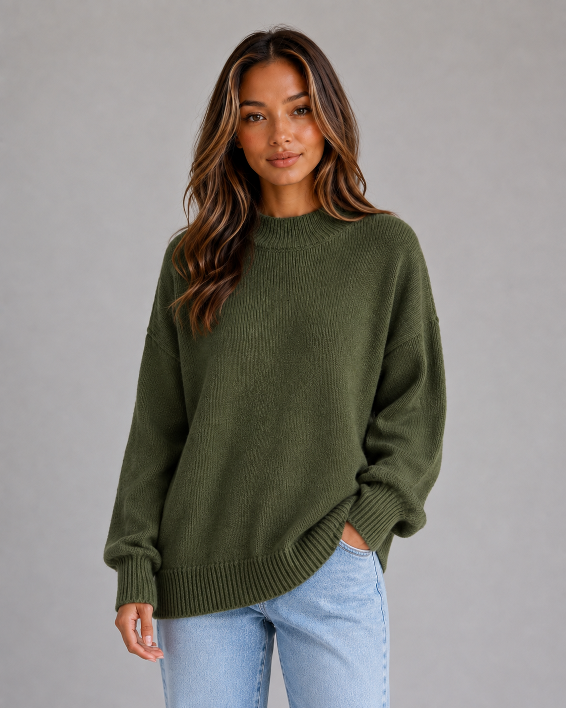 Maglione Oversize Donna Longline con Spacchi