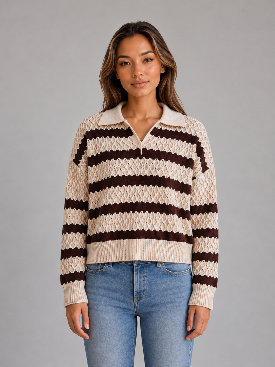 Maglione Polo Donna a Righe