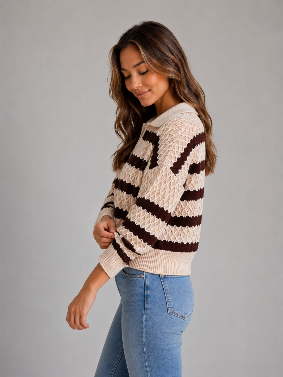 Maglione Polo Donna a Righe