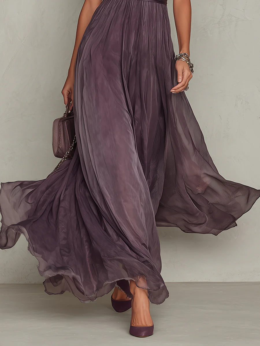 Flavia | Abito Maxi in Chiffon Elegante da Donna