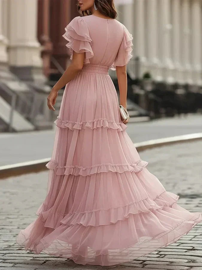 Zoe | Abito Maxi da Cerimonia Rosa Elegante