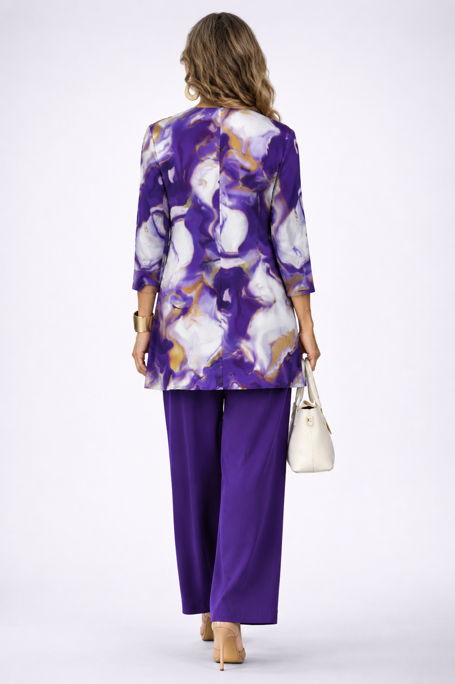 Serena | Completo Donna 3 Pezzi Viola e Bianco