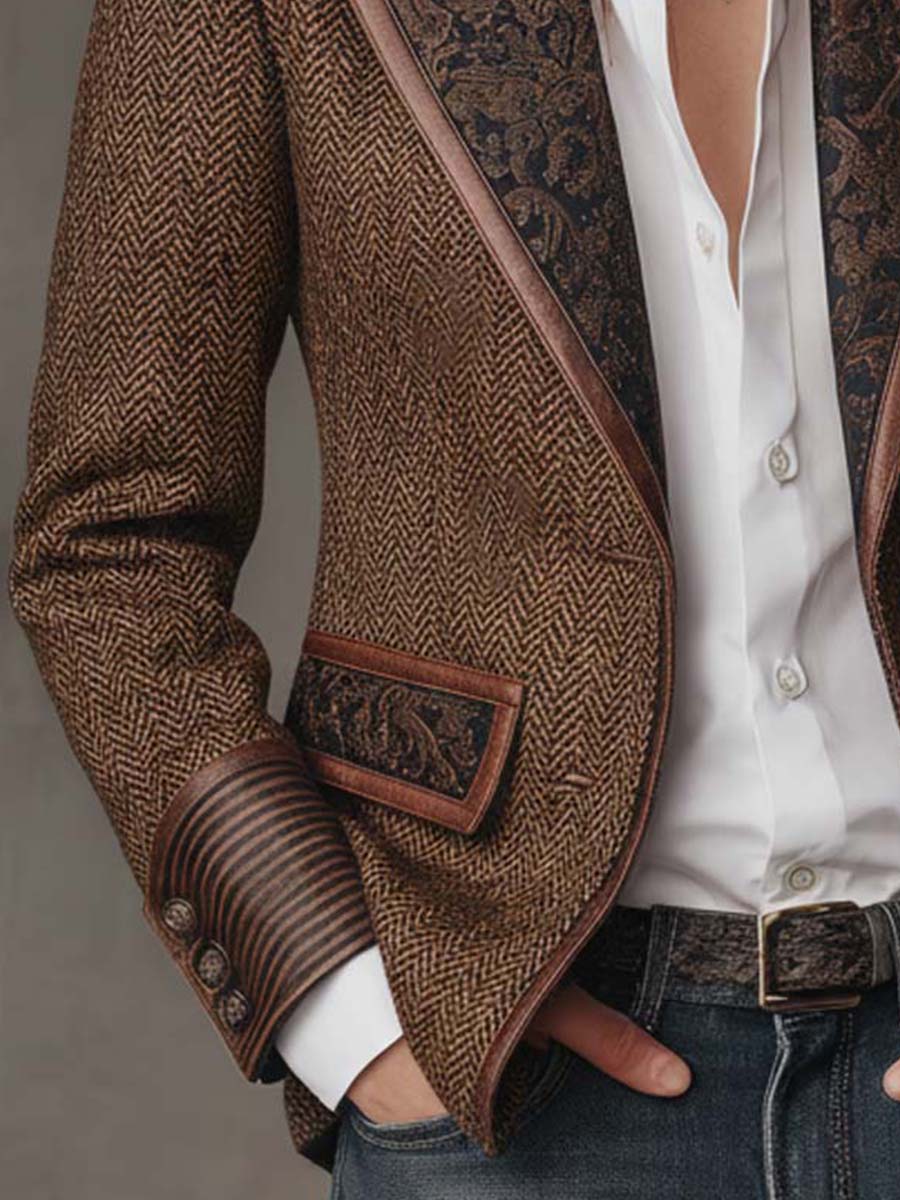 Theodora | Blazer in Pannello a Spina di Pesce