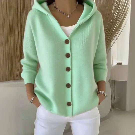 Rosalia | Cardigan con cappuccio e bottoni