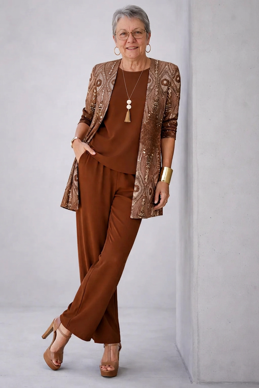 Gilda | Completo Donna 3 Pezzi Marrone
