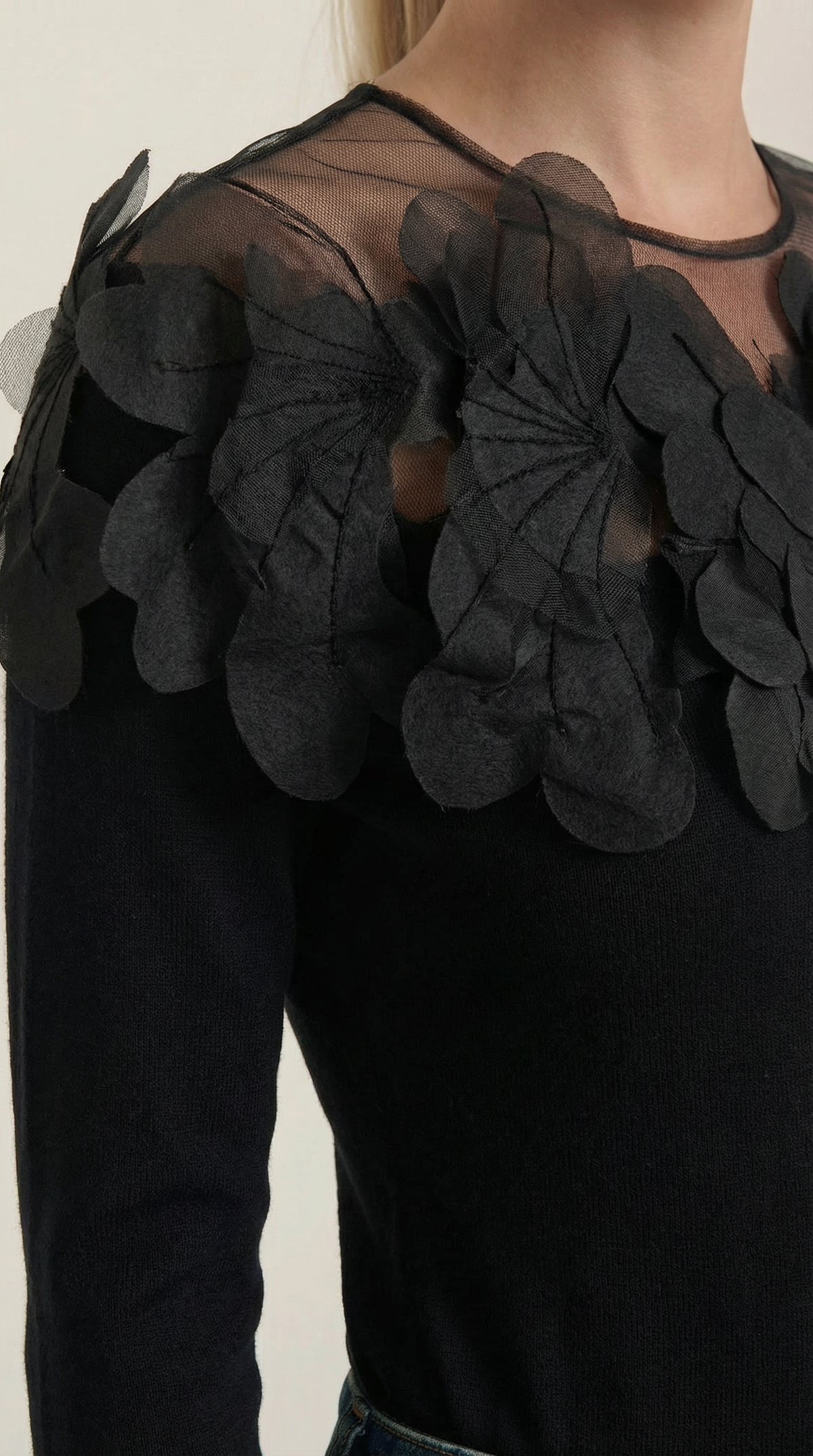 Maglione Donna con Colletto di Piume