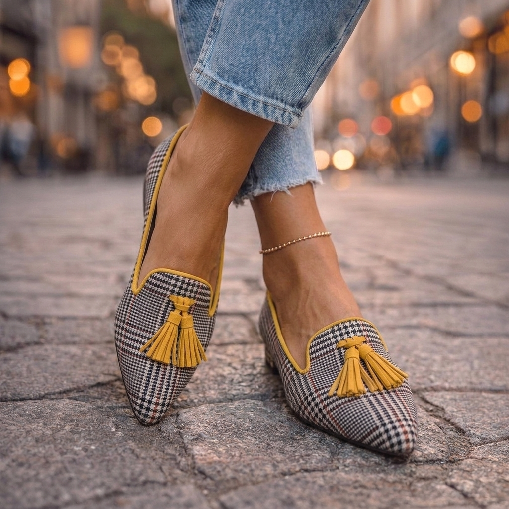 Alessia | Ballerine a Punta in Suede con Nappine