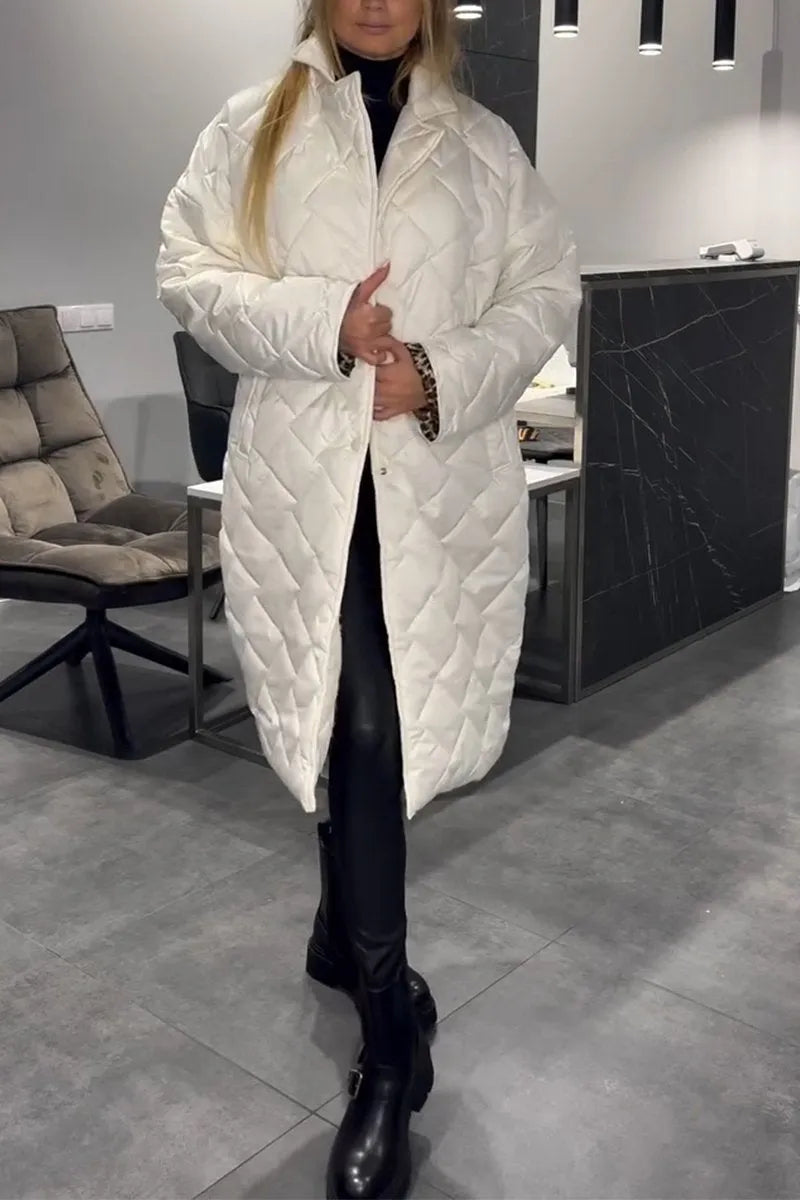 Fabiana | Cappotto Trapuntato Reversibile con Stampa Leopardata