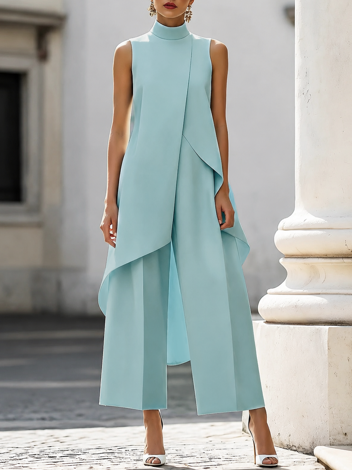 Catalina | Completo Donna Collo Alto e Pantaloni Palazzo