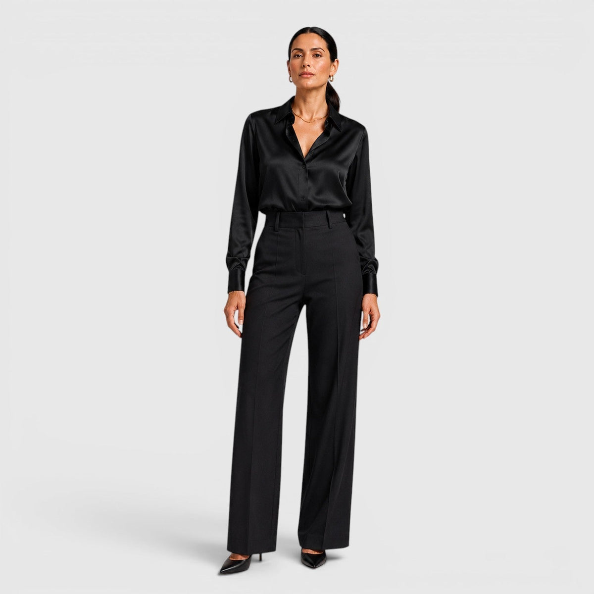 Blusa Donna in Raso con Colletto